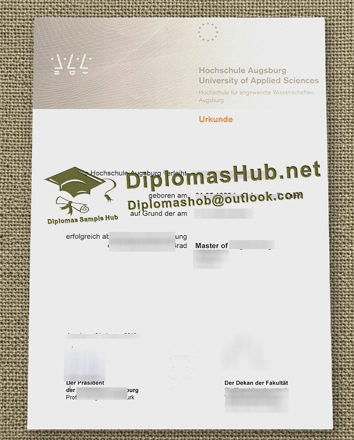 Hochschule Augsburg Urkunde