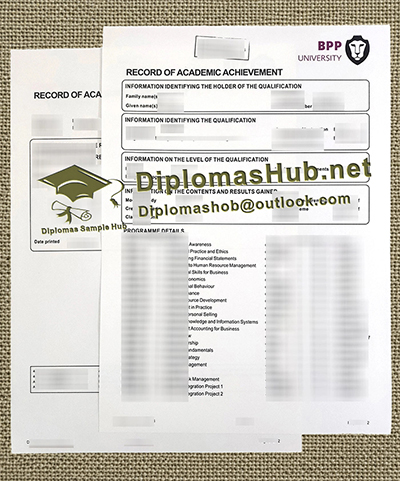 BPP University Transcript