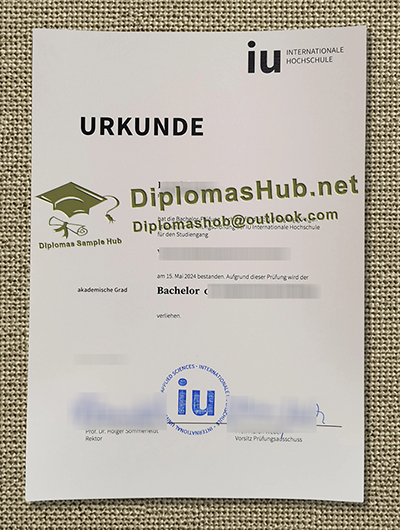 IU Internationale Hochschule Urkunde