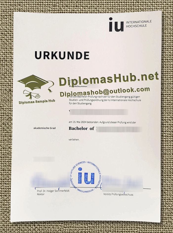 IU Internationale Hochschule Urkunde