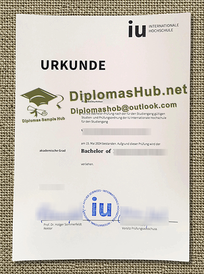IU Internationale Hochschule Urkunde