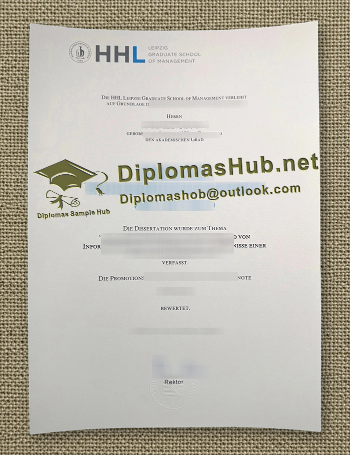 Leipziger Graduiertenschule für Management Urkunde Leipziger Graduiertenschule für Management Urkunde