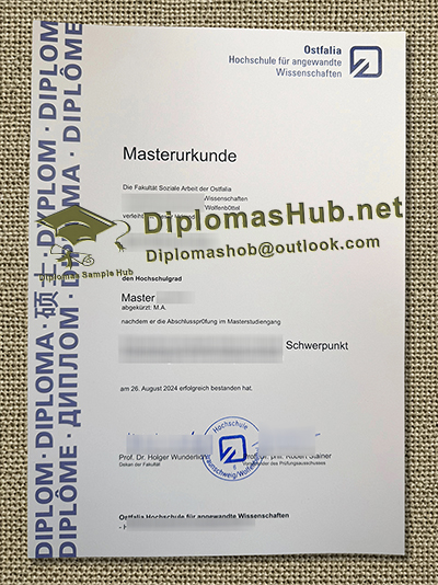 Ostfalia Hochschule für angewandte Wissenschaften Urkunde