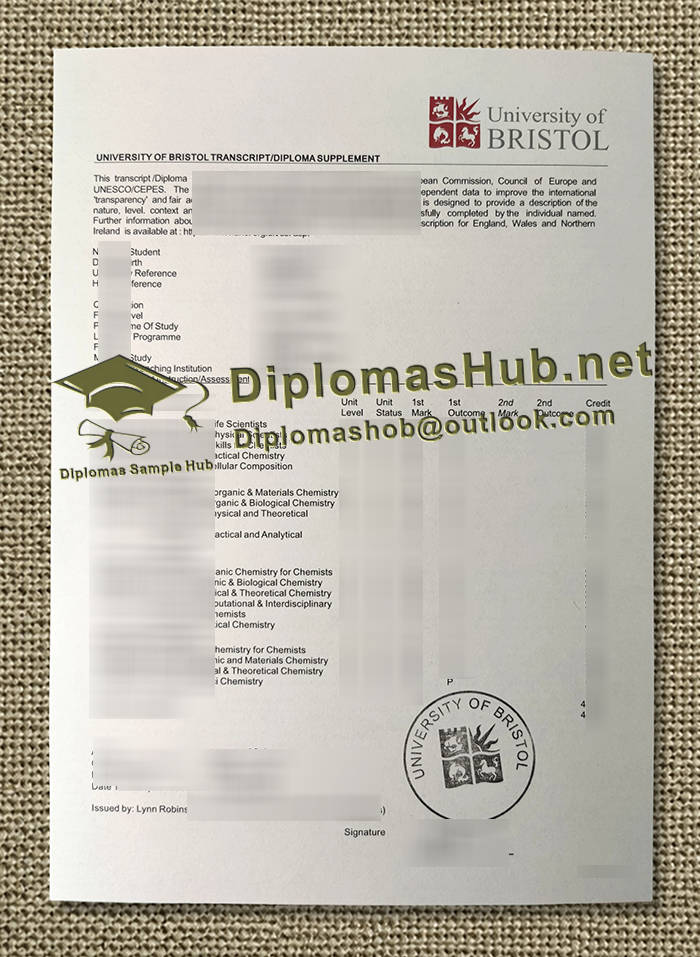 University of Bristol Transcript
