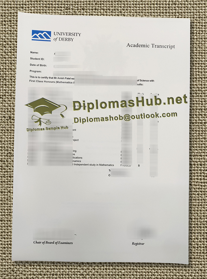 University of Derby Transcript