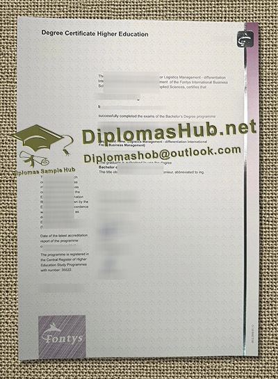 Fontys Hogescholen Getuigschrift