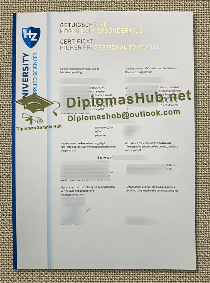 HZ University of Applied Sciences Getuigschrift