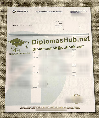 Humber College Transcript