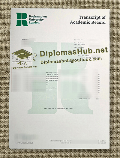 University of Roehampton Transcript