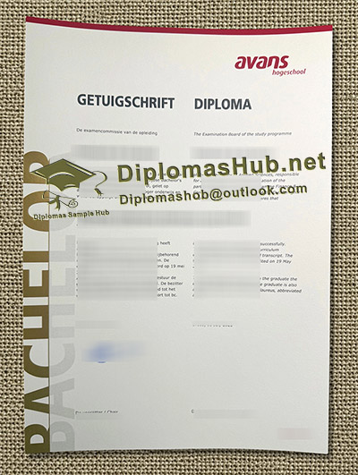Avans Hogeschool Getuigschrift