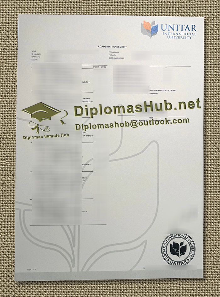 UNITAR International University Transcript