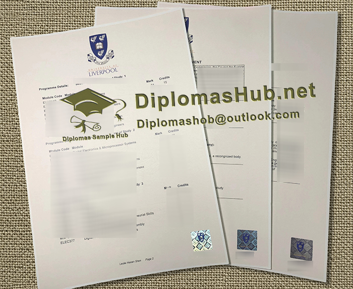 University of Liverpool Transcript