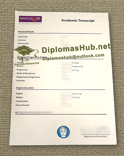 University of Manchester Transcript