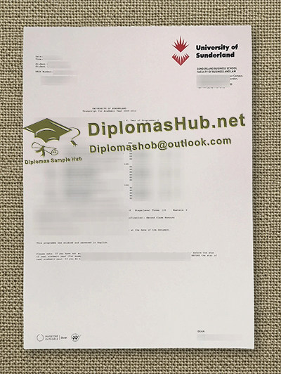 University of Sunderland Transcript