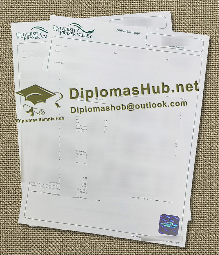 University of the Fraser Valley Transcript University of the Fraser Valley Transcript