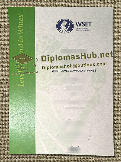 WSET Level 3 Award in Wines Certificate