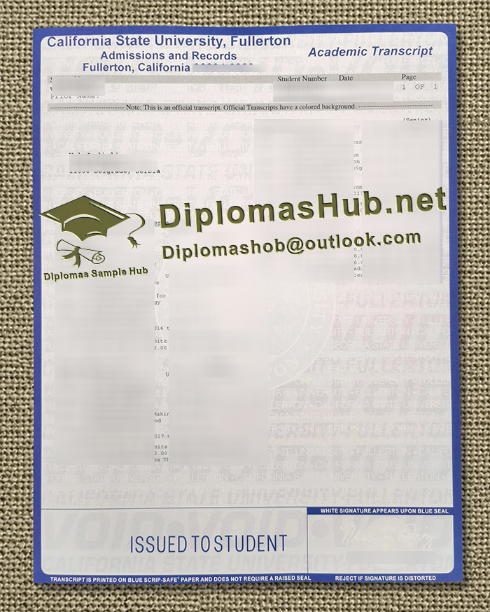Cal State Fullerton Transcript Cal State Fullerton Transcript