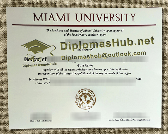 Miami University Diploma Miami University Diploma