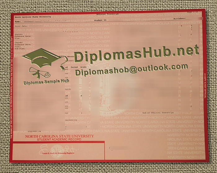 North Carolina State University Transcript