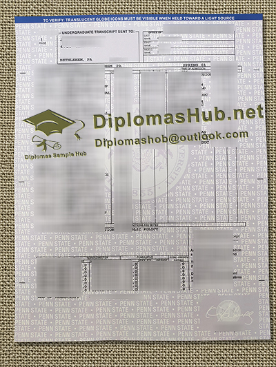 Pennsylvania State University Transcript