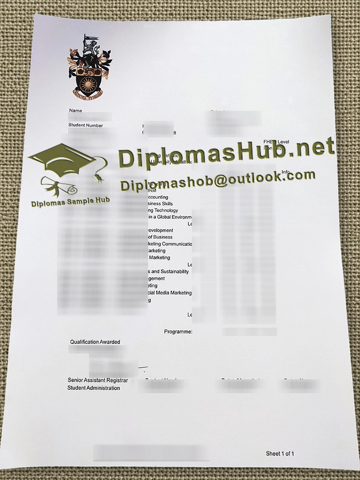 University of Salford Transcript University of Salford Transcript