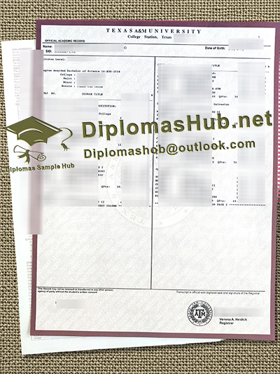 Texas A&M University Transcript