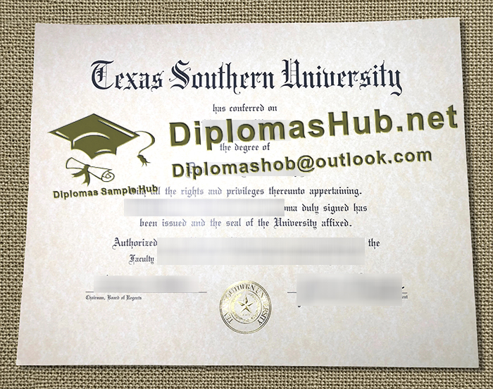 Texas Southern University Diploma