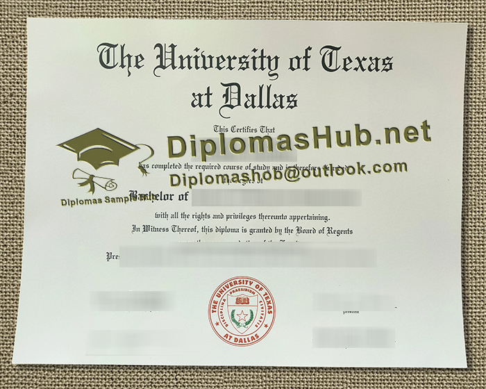 University of Texas at Dallas Diploma